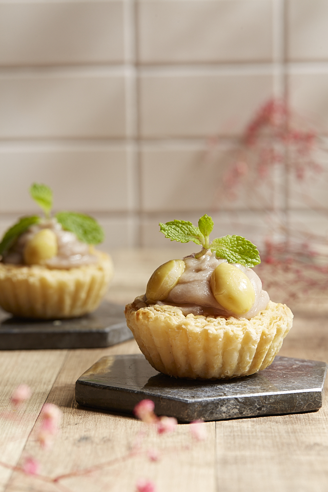 Baked Orh Nee Tart with Gingko Nut 白果芋泥挞