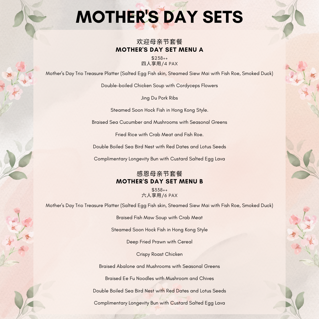 JU Signatures Mother's Day Set Menu